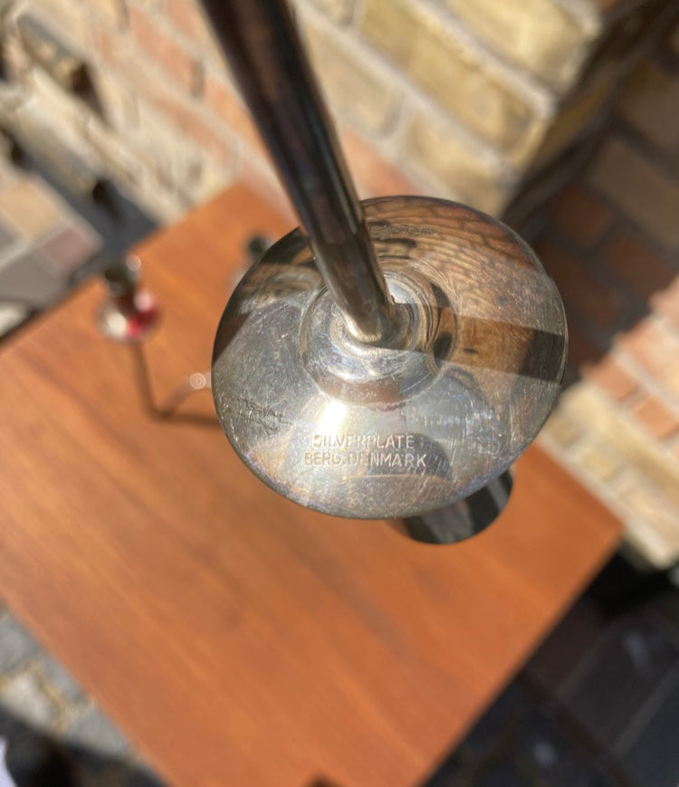 1 par moderne og smukke lysestage i silverplate - nr. 0163