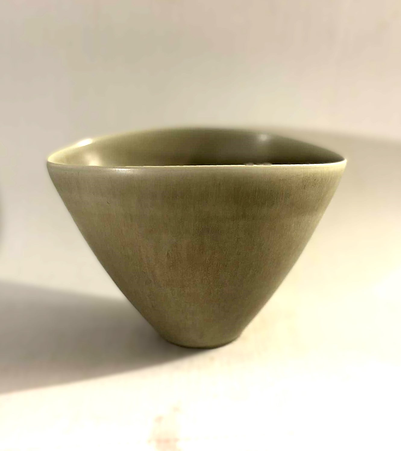 Large Palshus vase in green hare fur glaze, Design by Per Linnemann Schmidt, Denmark 1960s