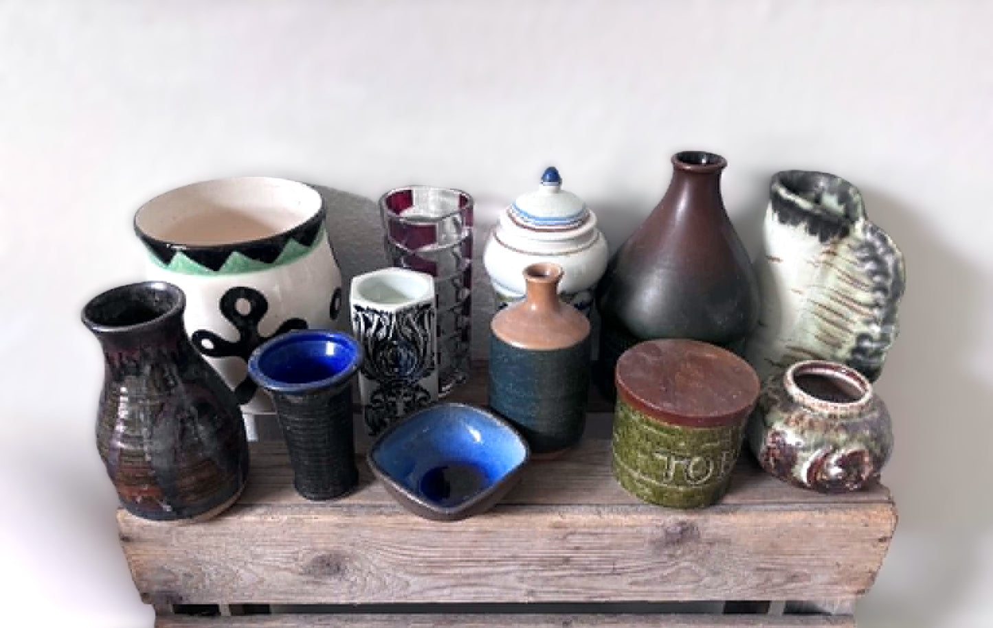 陶磁器とガラス工芸品(混在)- 13点