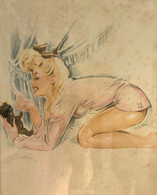 デンマークのイラストレーター、クリステル・マリオット(1919-1992)によるオリジナルリトグラフ