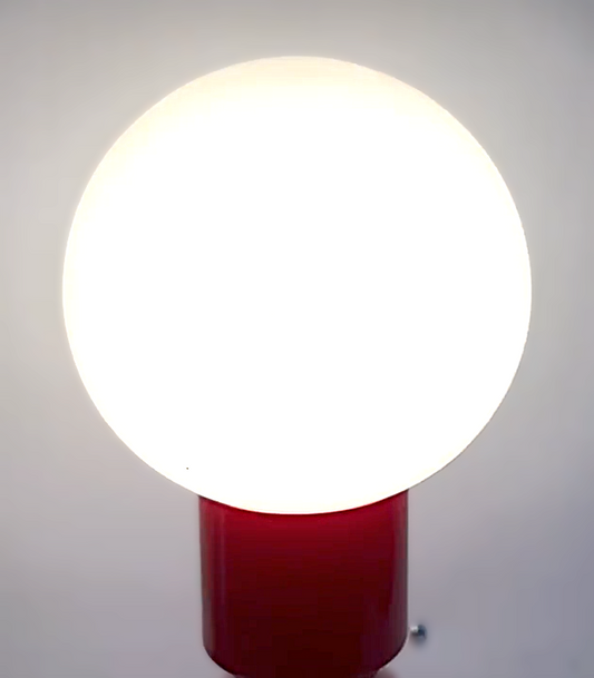Danish Vintage red space age table lamp, 1960-70s