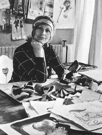 Originalt litografi af den danske illustrator CHRISTEL MARIOTT (1919-1992)