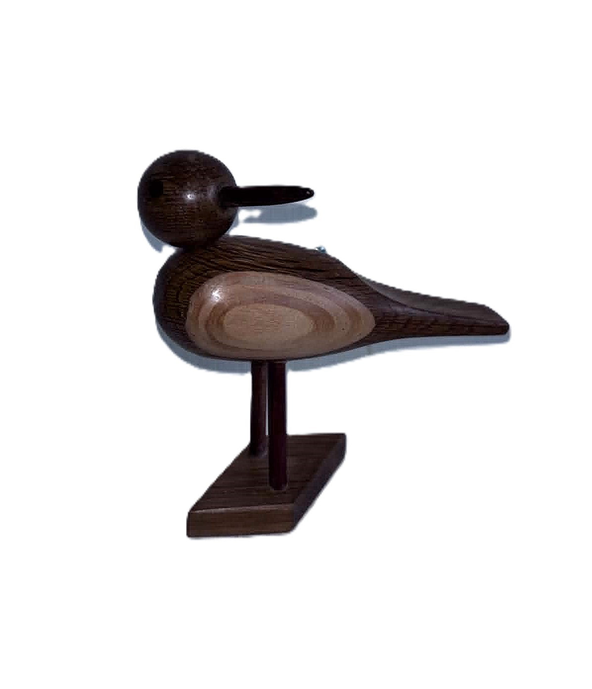 Vintage dansk ArchitectMade træfigur fugl, designet af Kristian Vedel (1923-2003)