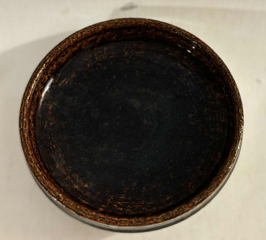 A medium and rare glazed stoneware dish from Palshus, Denmark 1960s