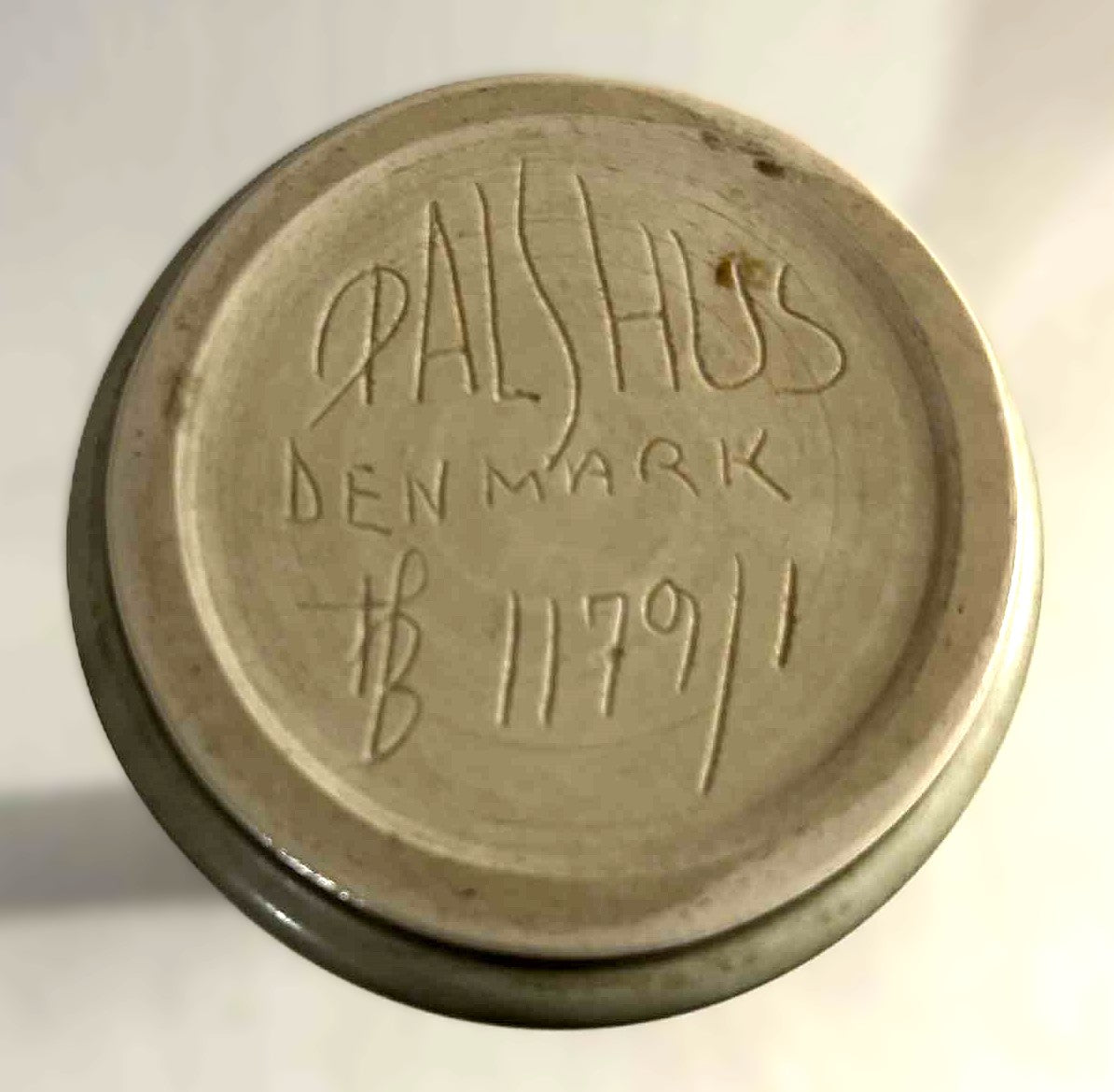 Rare Palshus vase made in stoneware with a slim look, design by Frode Bahnsen, Denmark 1960s