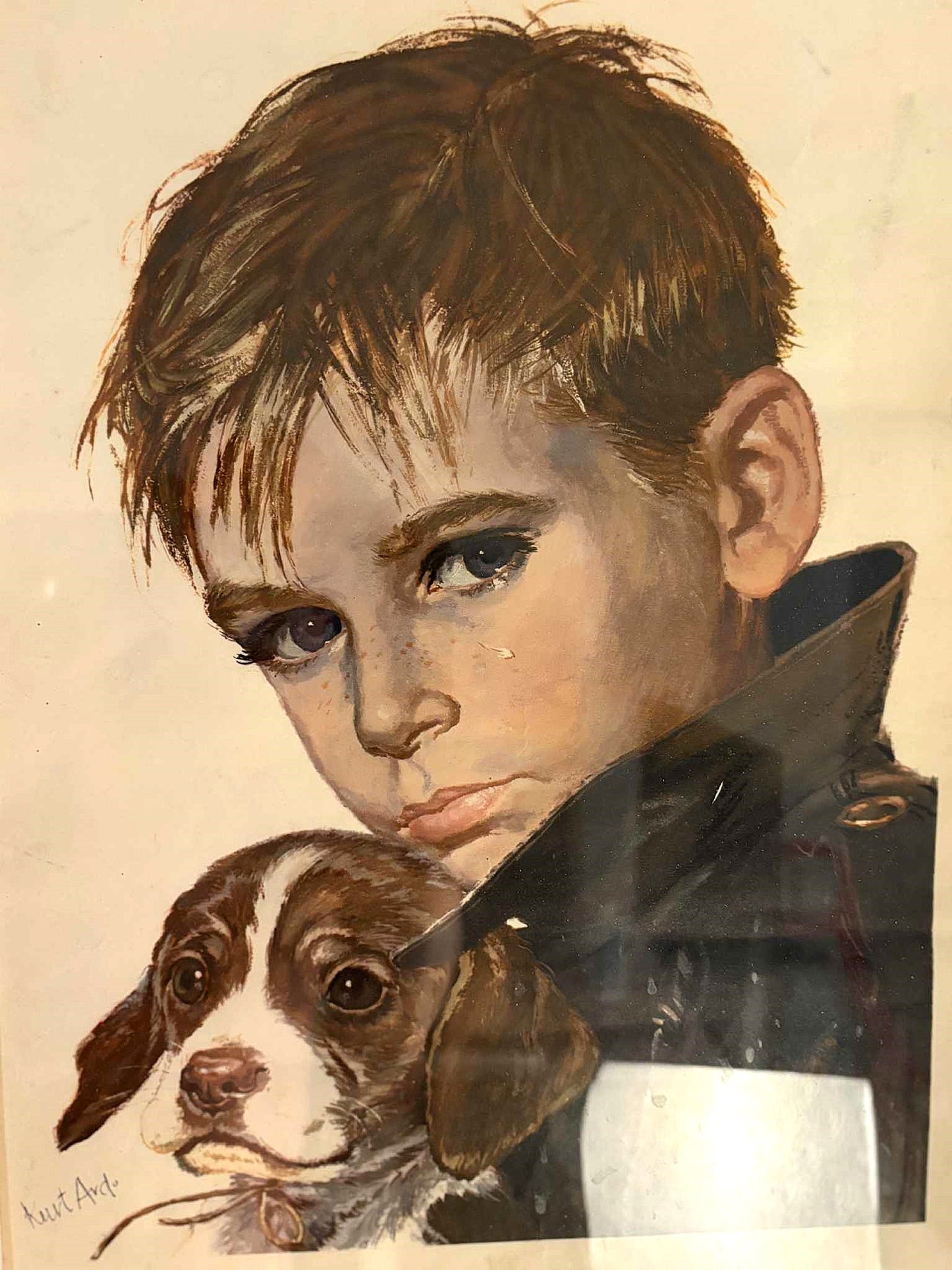 Sødt Litografi af den kendt dansk illustrator Kurt Ard