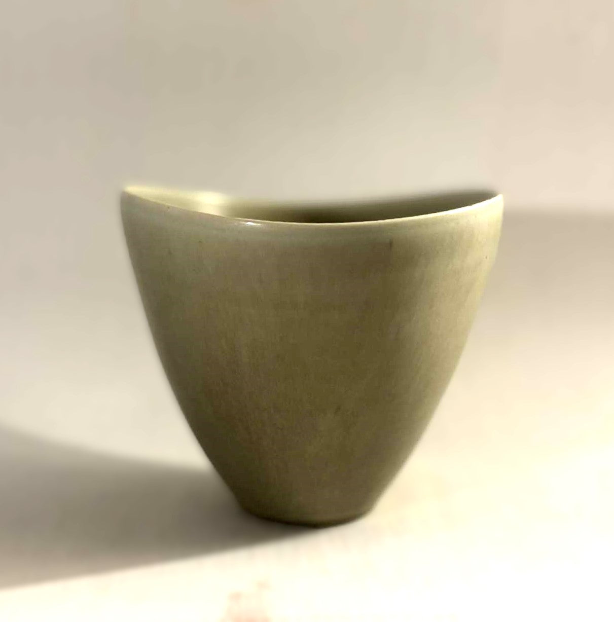 Large Palshus vase in green hare fur glaze, Design by Per Linnemann Schmidt, Denmark 1960s