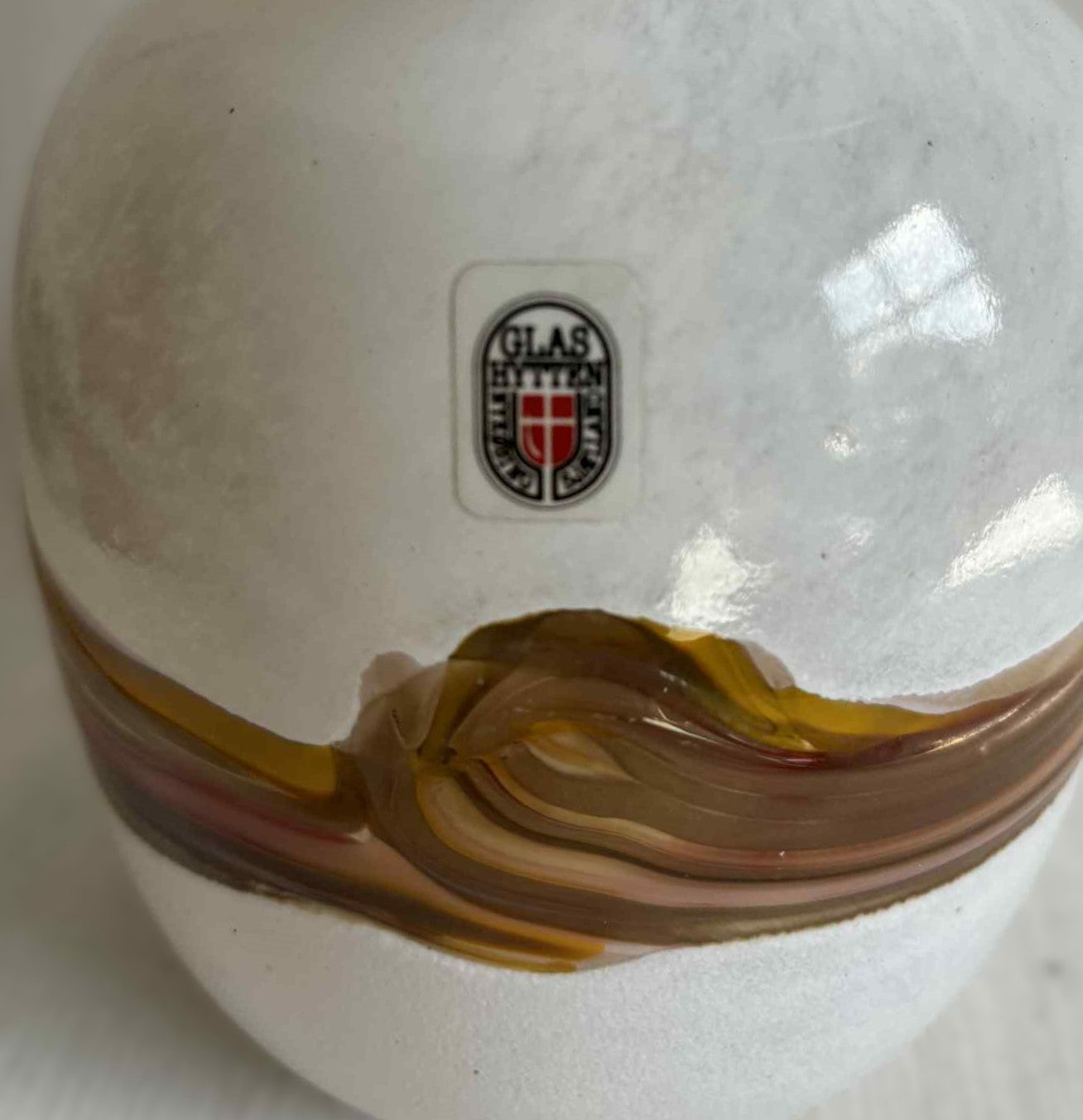 Beautiful vintage glass vase from Glas Hytten Nykøbing Sjælland - no. 555742