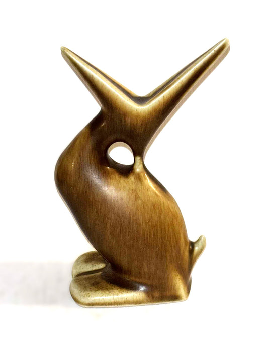 Kjeld Jordan for Palshus – Rare Stoneware Bird in Hare Fur Glaze, Denmark 1960s