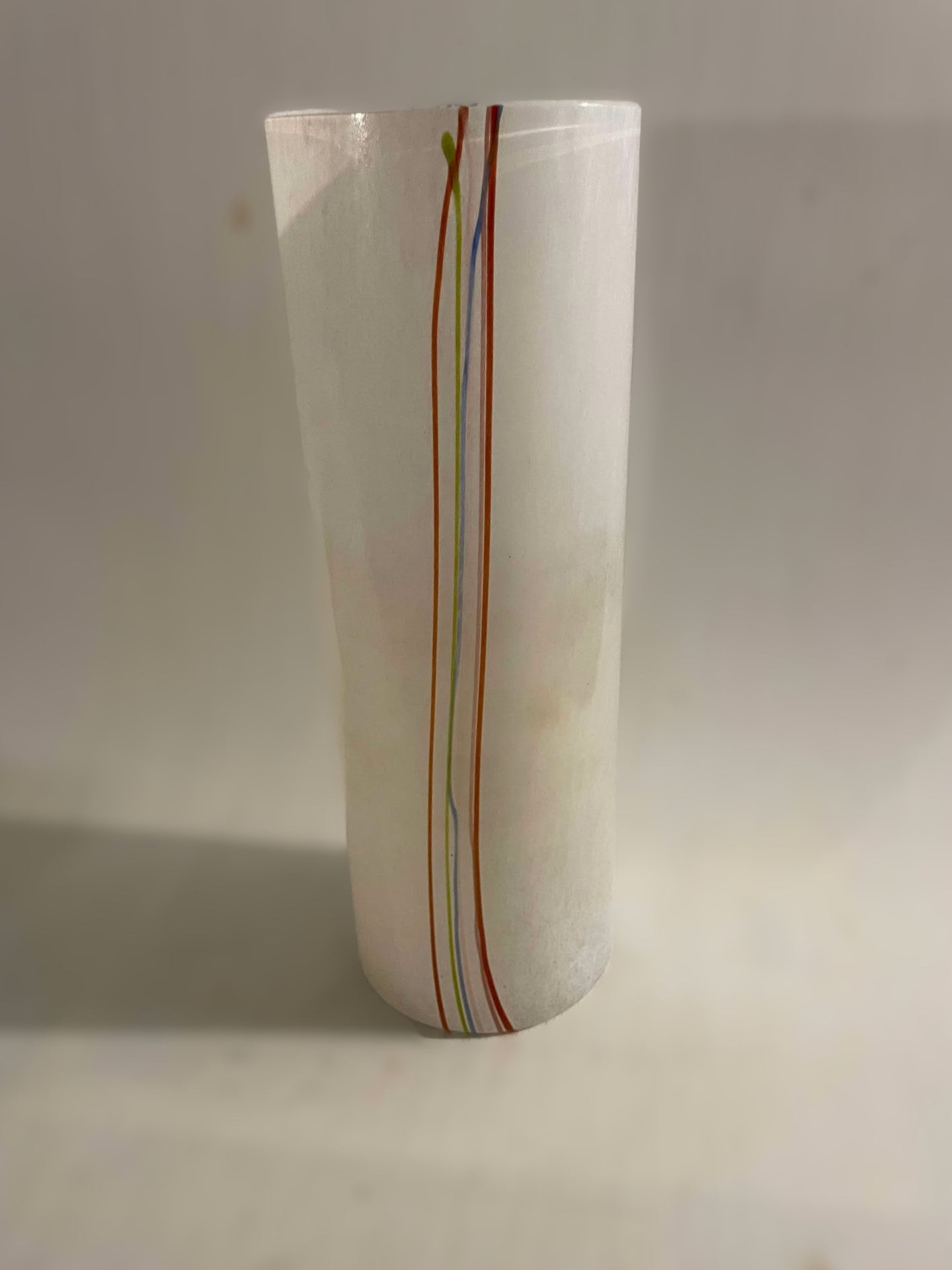 Bertil Vallien Rainbow Vases, from Kosta Boda Rainbow Column Vase, Swedish Glass Art 1970s
