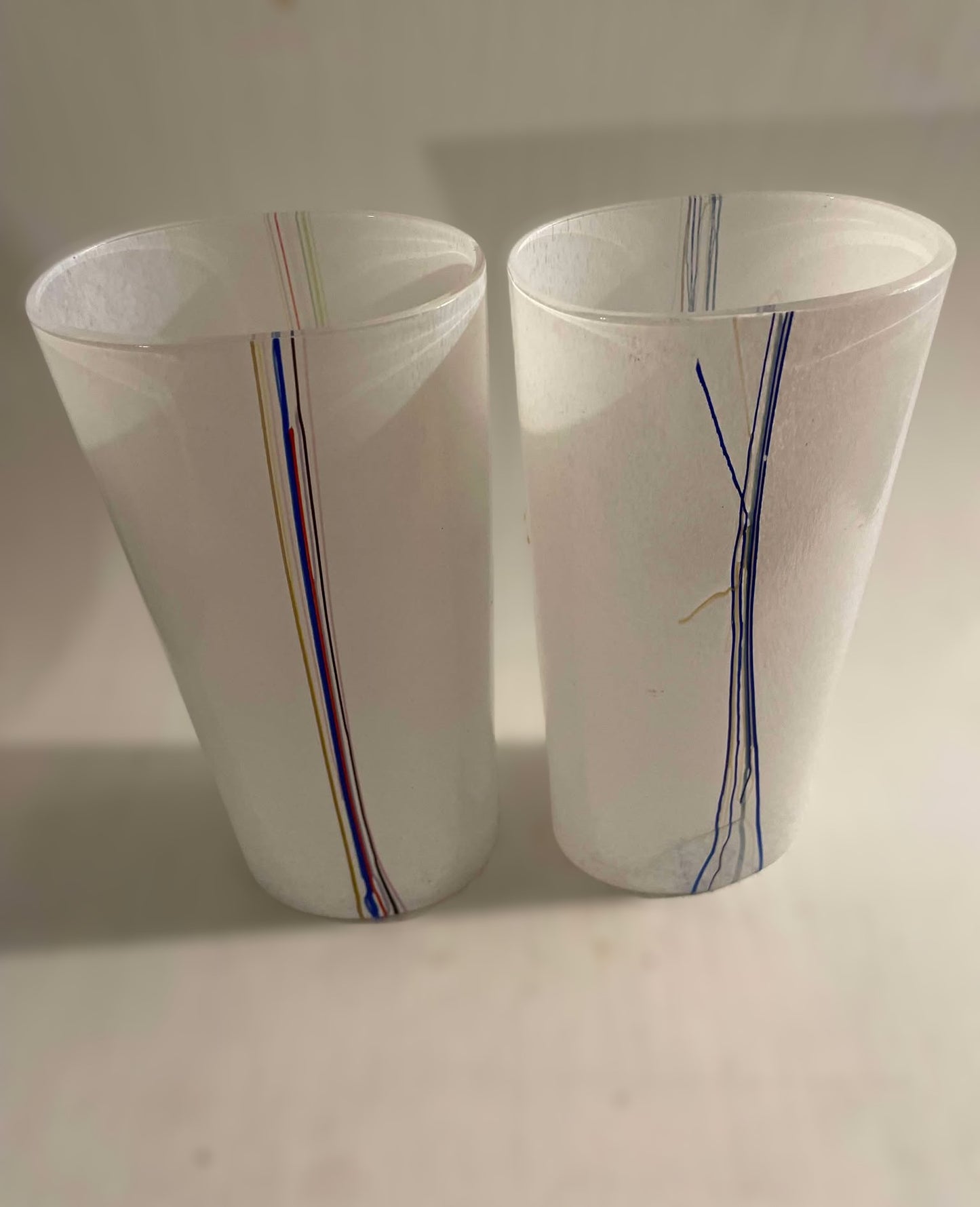 Bertil Vallien Rainbow Vases, from Kosta Boda Rainbow Column Vase, Swedish Glass Art 1970s