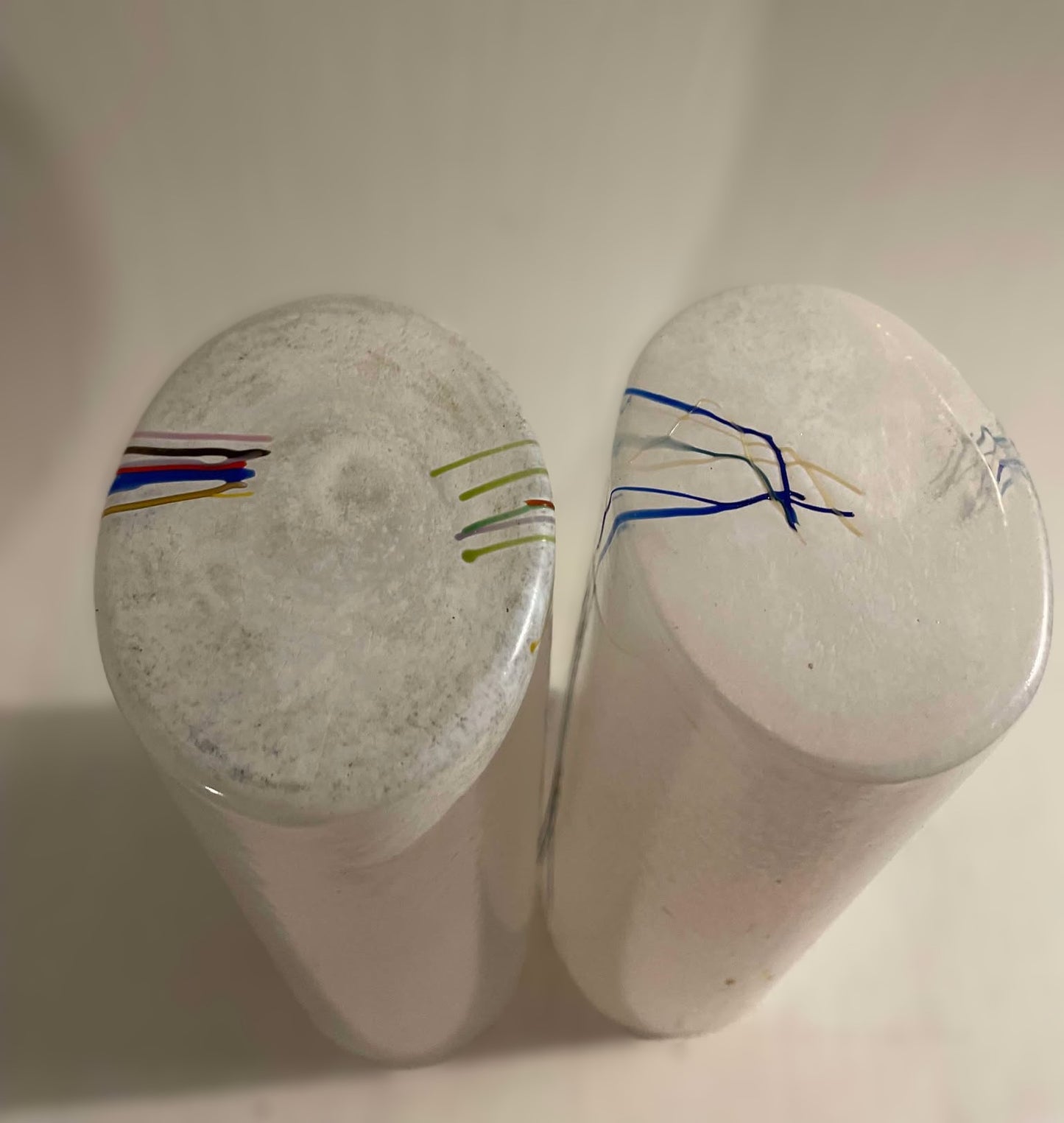 Bertil Vallien Rainbow Vases, from Kosta Boda Rainbow Column Vase, Swedish Glass Art 1970s