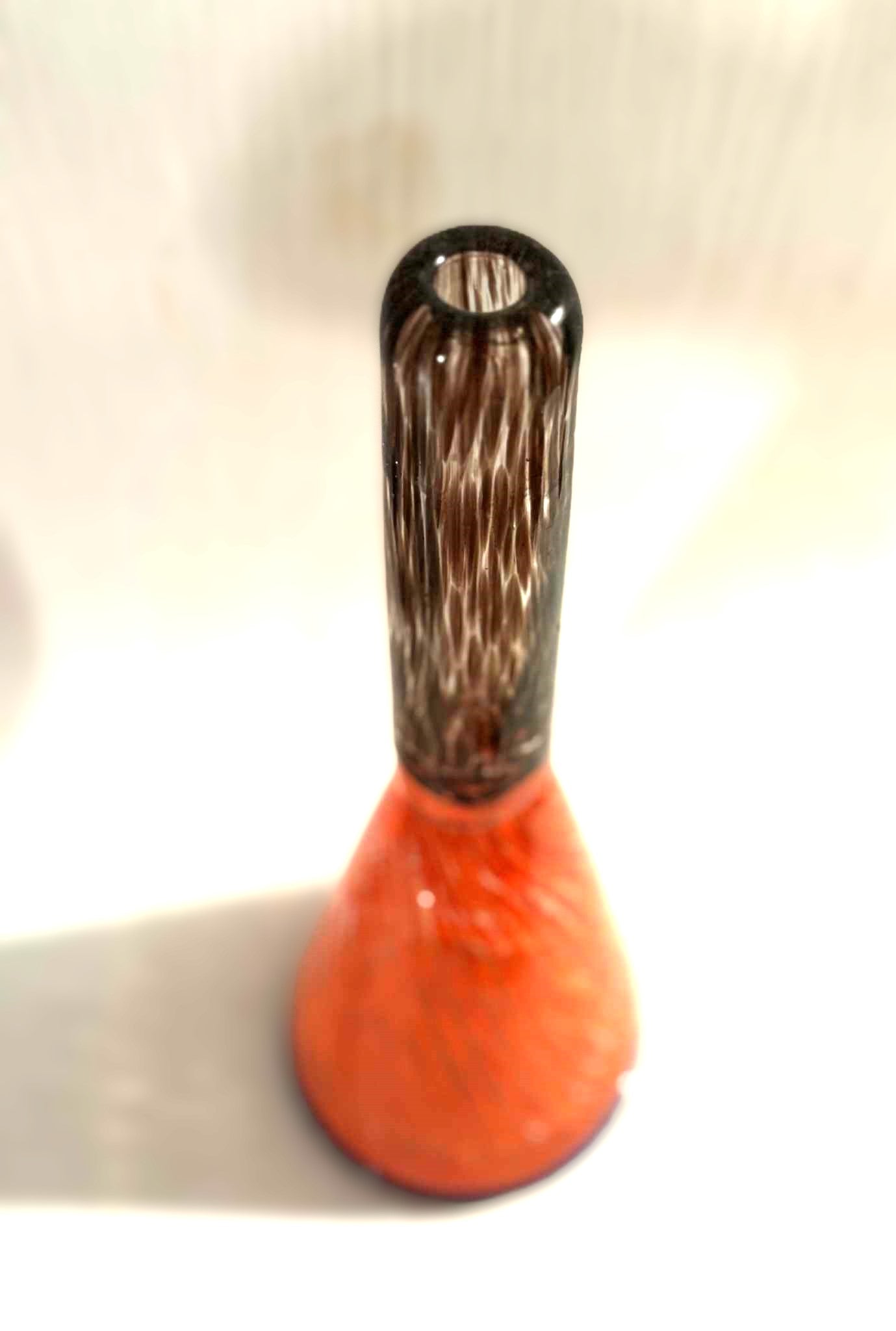 Rare Holmegaard glass vase in purple and orange shades, 1970s - no. 123327