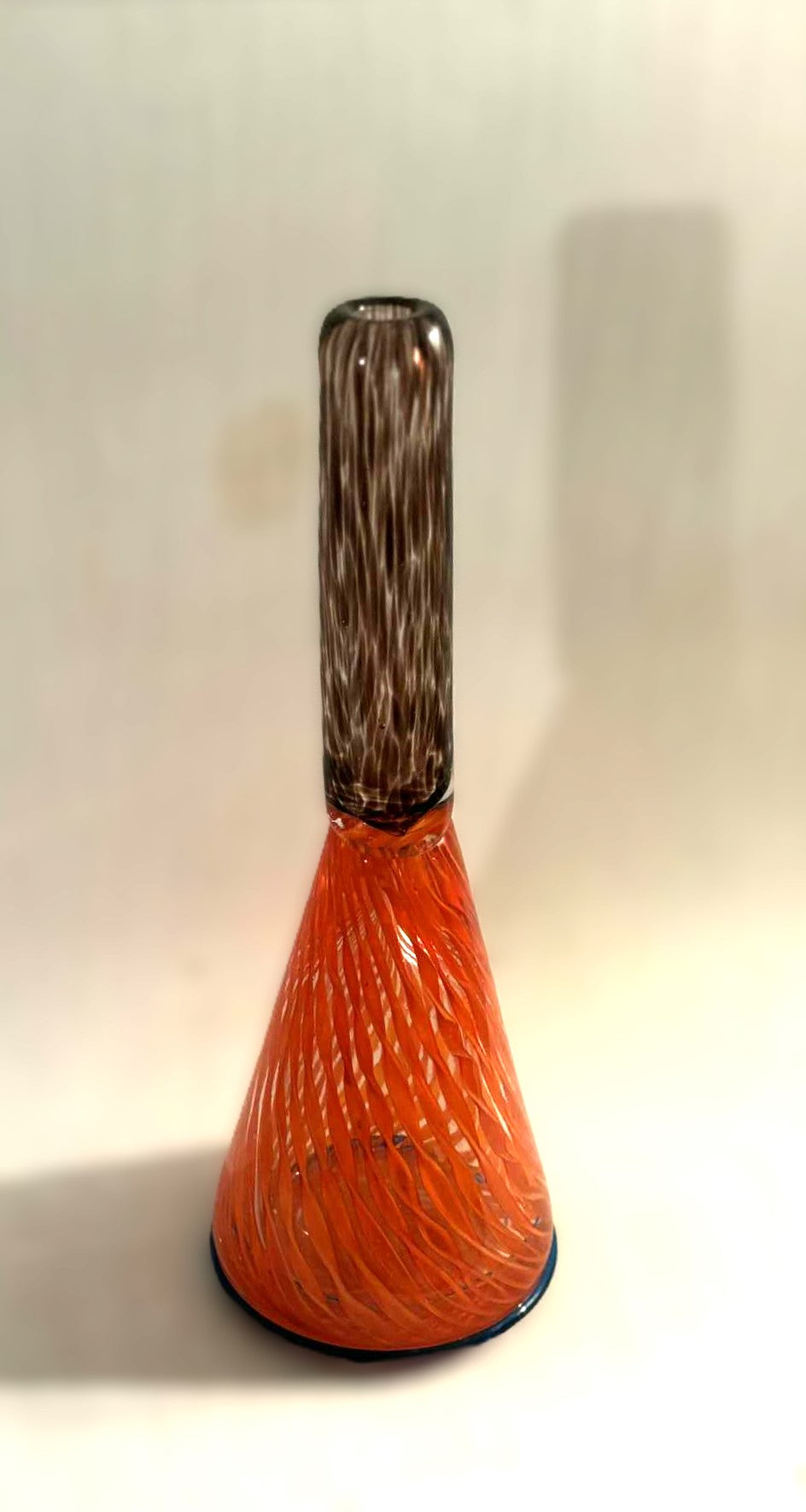 Rare Holmegaard glass vase in purple and orange shades, 1970s - no. 123327