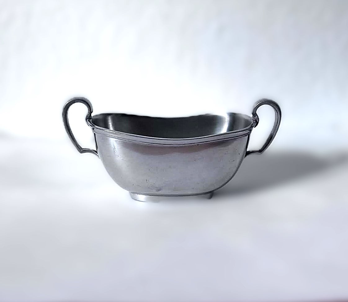 Just Andersen Pewter Oblong Sugar Bowl, Denmark 1920