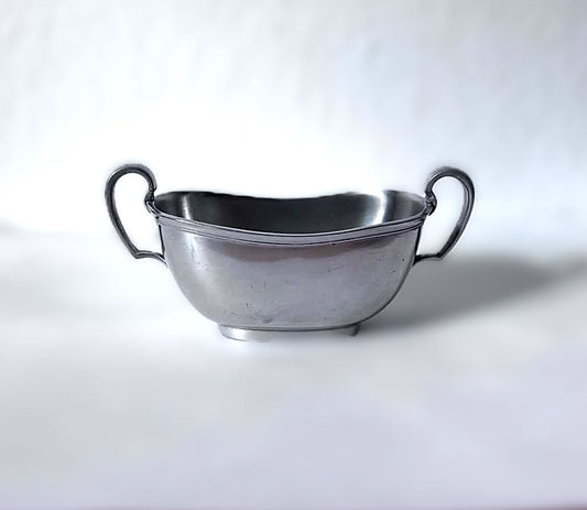 Just Andersen Pewter Oblong Sugar Bowl, Denmark 1920