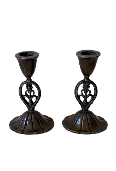 Just Andersen. Art deco lysestager udført i Diskometal, 1920`erne