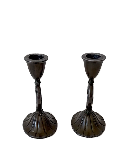 Just Andersen. Art deco candlesticks made of Disko metal, 1920s