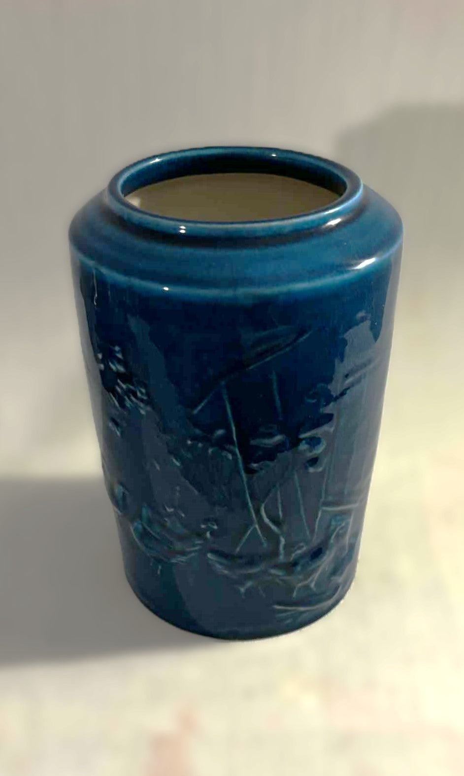 Sjælden Bing & Grøndahl Vase i Lavendelblå Glasur, design af Mogens Bøggild