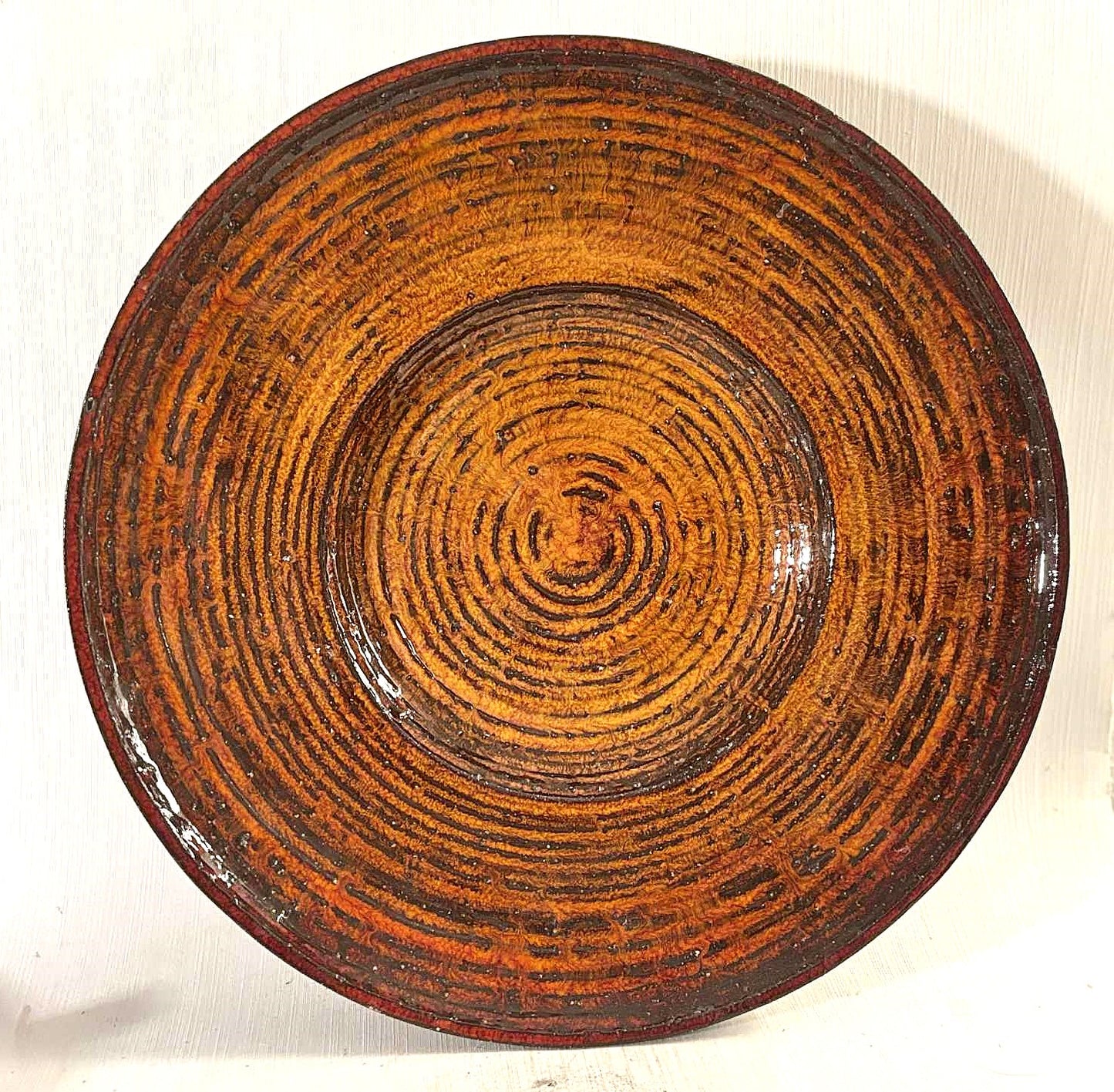 Large ceramic dish made of lead glaze, design by Niels Erling Heerfordt (1909-1884)