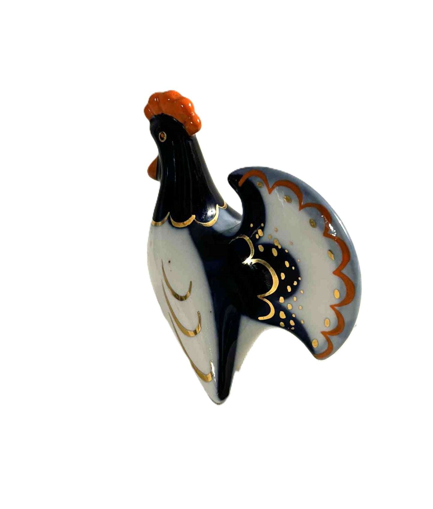 Porcelænsfigur i form af mangefarvet hane| Lomonosov, USSR, Rusland