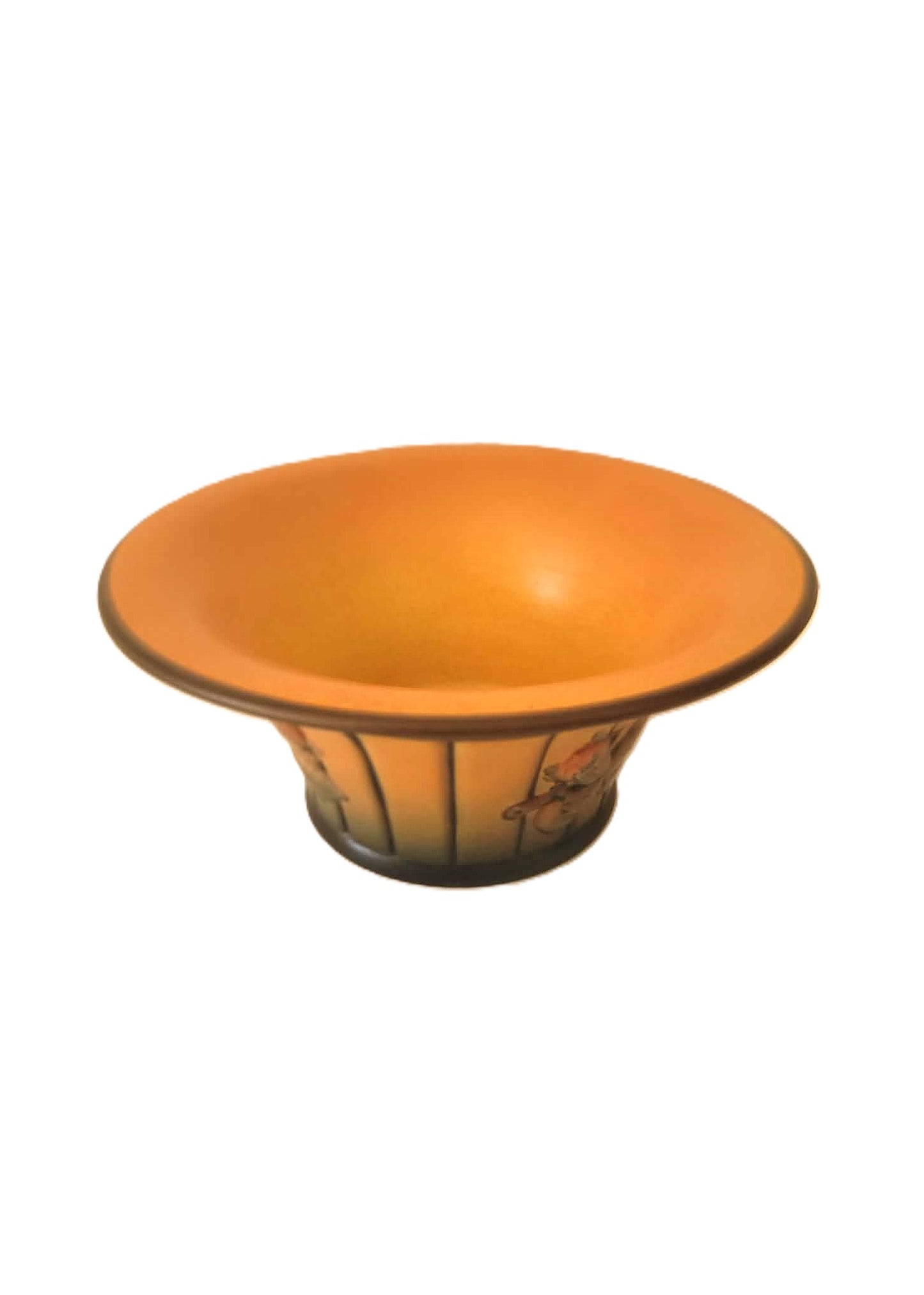 Danish vintage terracotta fruit bowl on a foot, designed by P. Ipsen's Widow, 1970s.