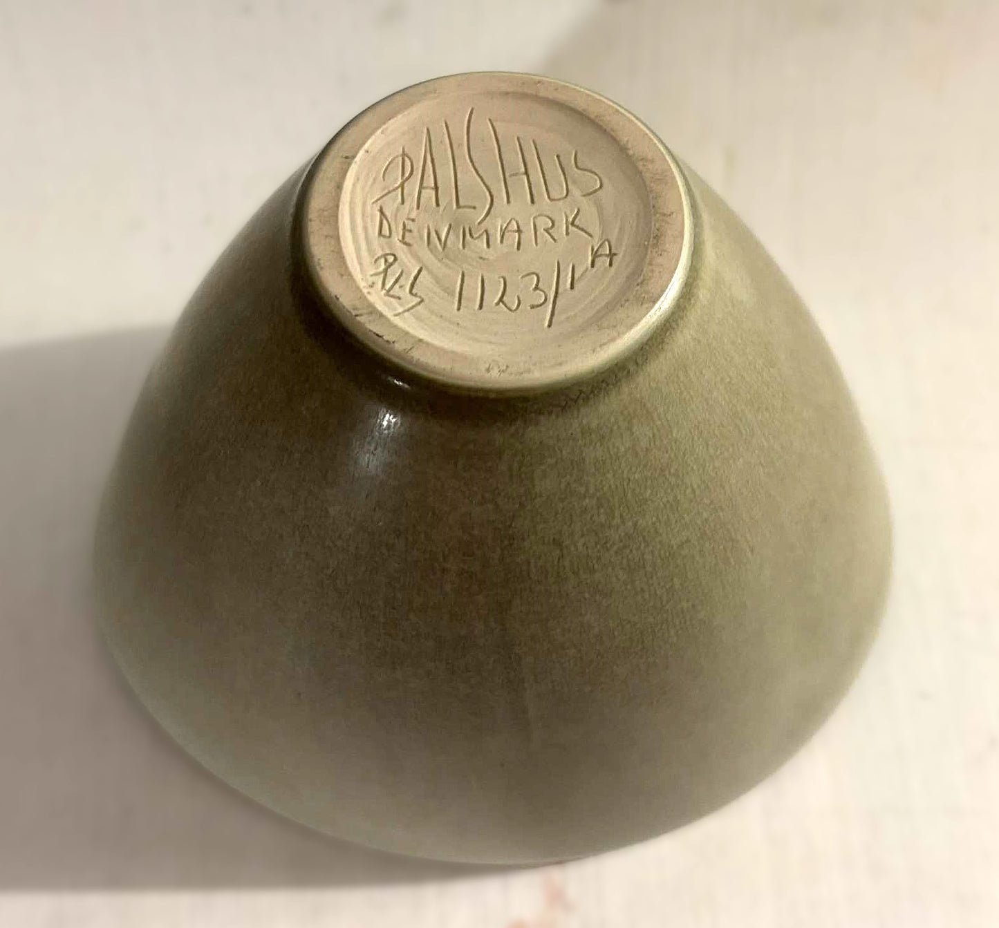 Large Palshus vase in green hare fur glaze, Design by Per Linnemann Schmidt, Denmark 1960s