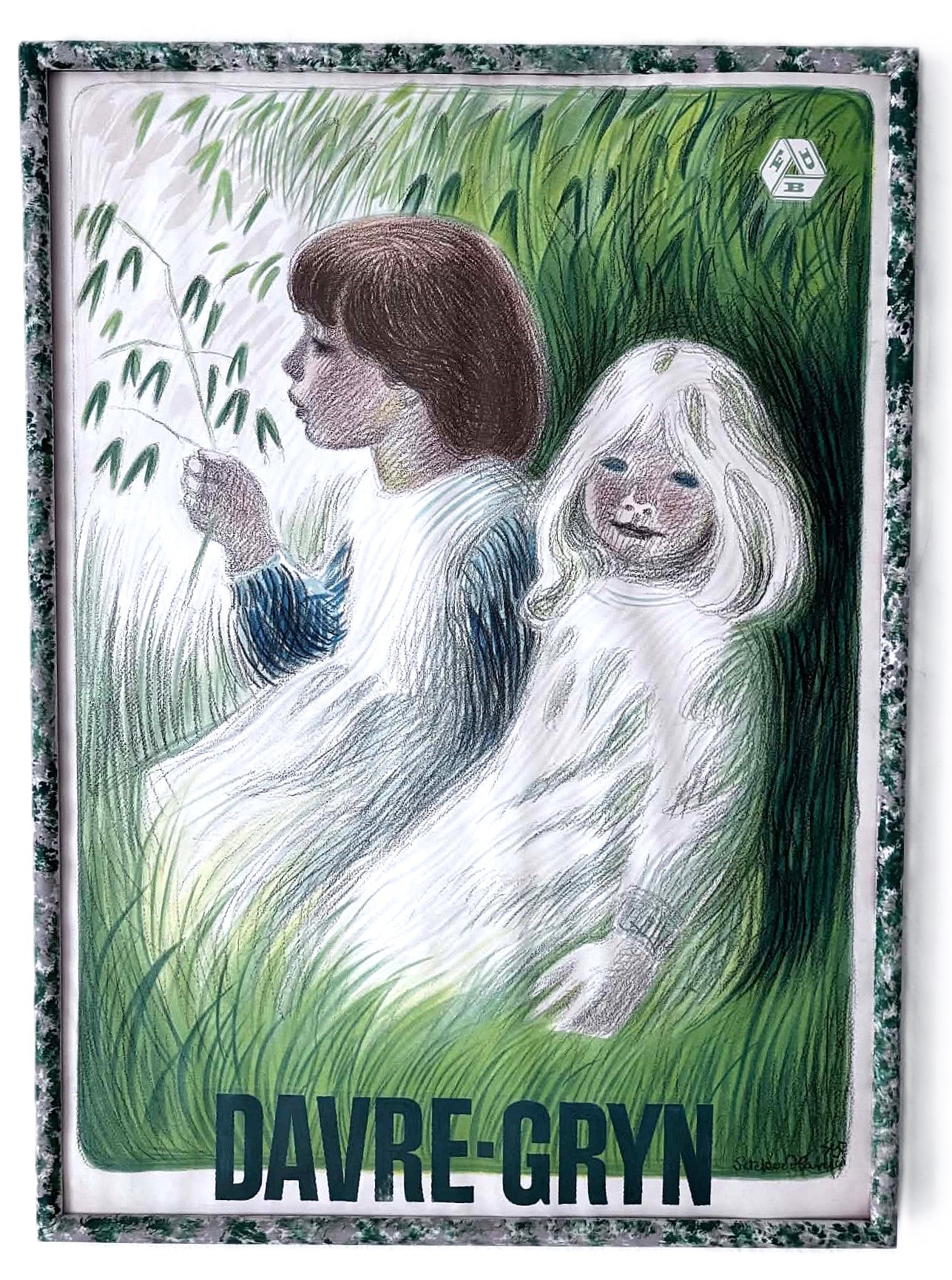 Oats Girls - Vintage Lithographic Poster for Davregryn by Aage Sikker Hansen, 1945