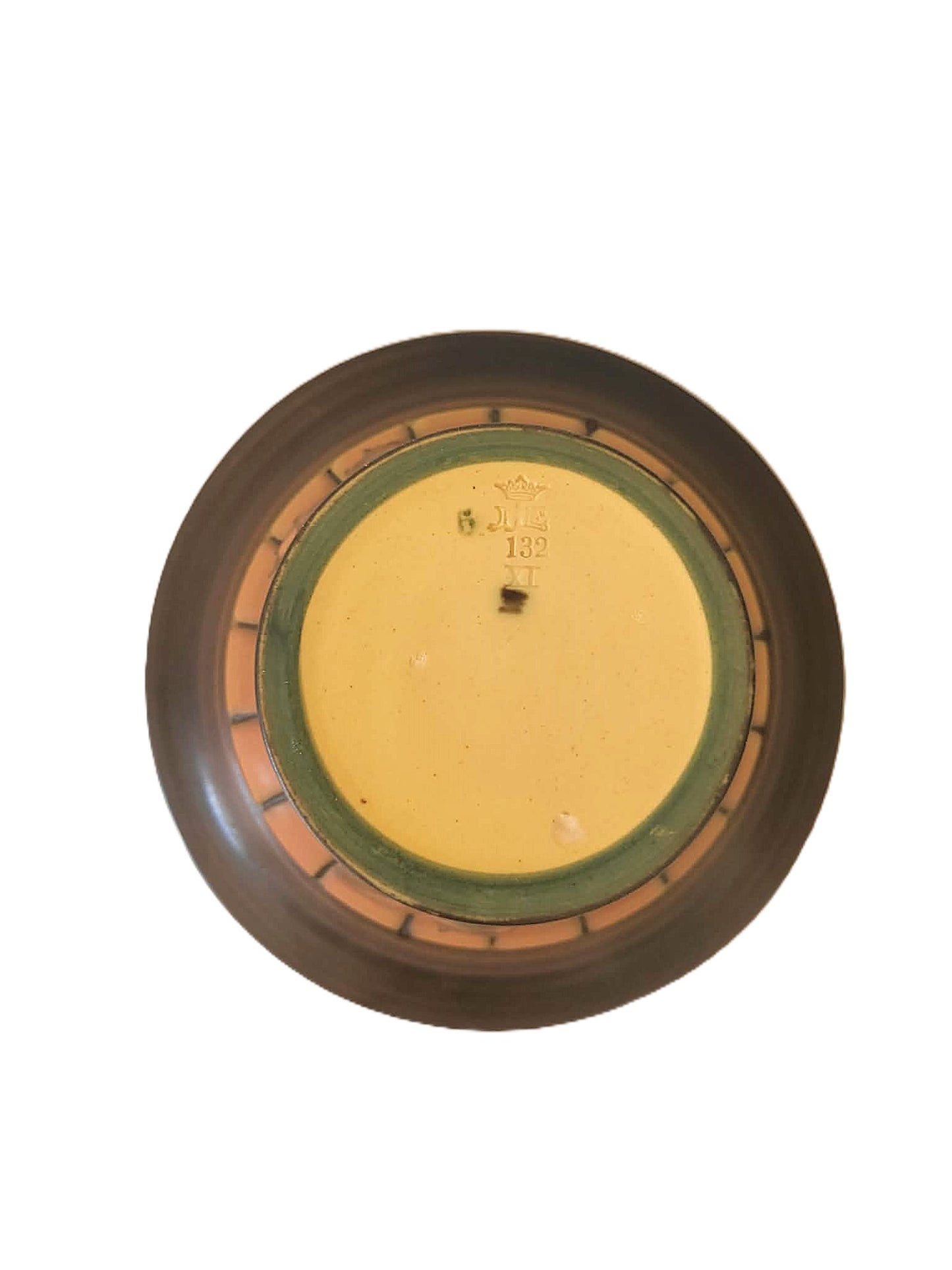 Danish vintage terracotta fruit bowl on a foot, designed by P. Ipsen's Widow, 1970s.