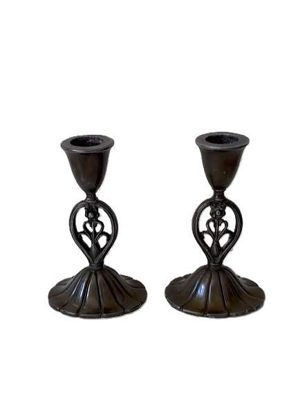 Just Andersen. Art deco lysestager udført i Diskometal, 1920`erne