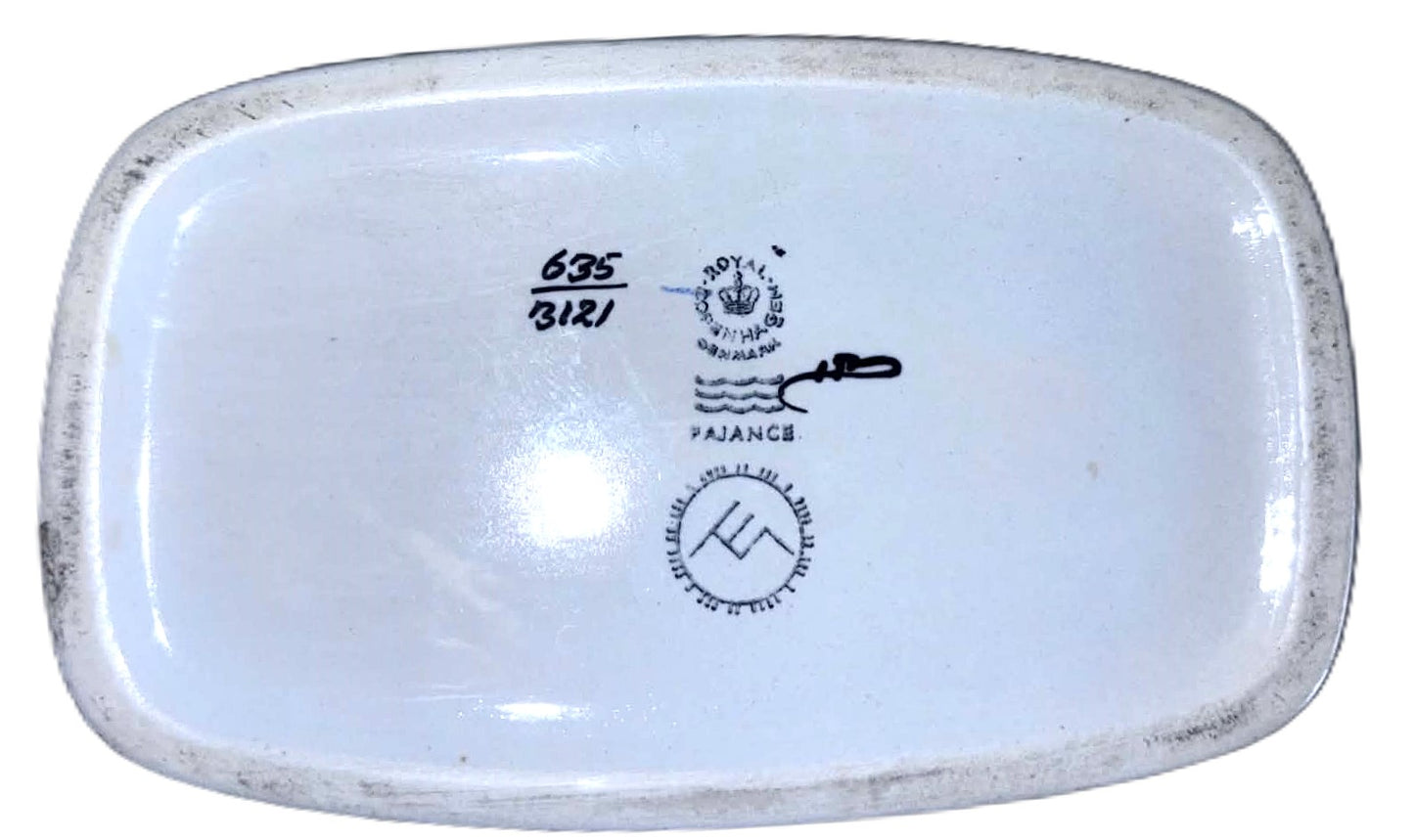 デンマークの陶磁器 Baca Fayence Vase, エレン・マルマーによるロイヤル・コペンハーゲン製、1960年代