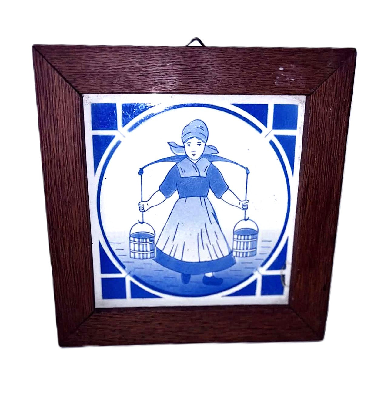 Antique tile with a Dutch milkmaid number C31 - 20th century