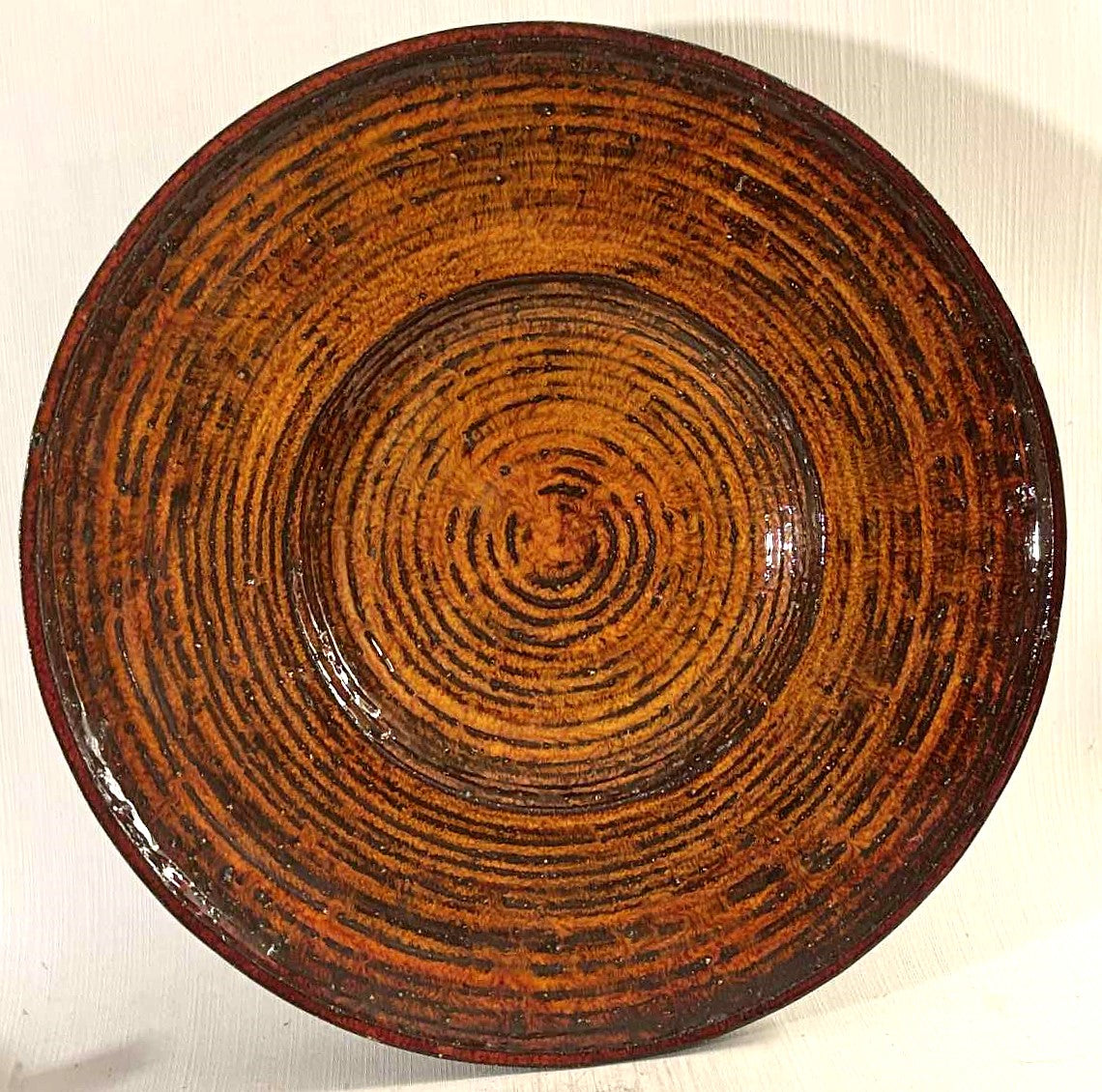 Large ceramic dish made of lead glaze, design by Niels Erling Heerfordt (1909-1884)