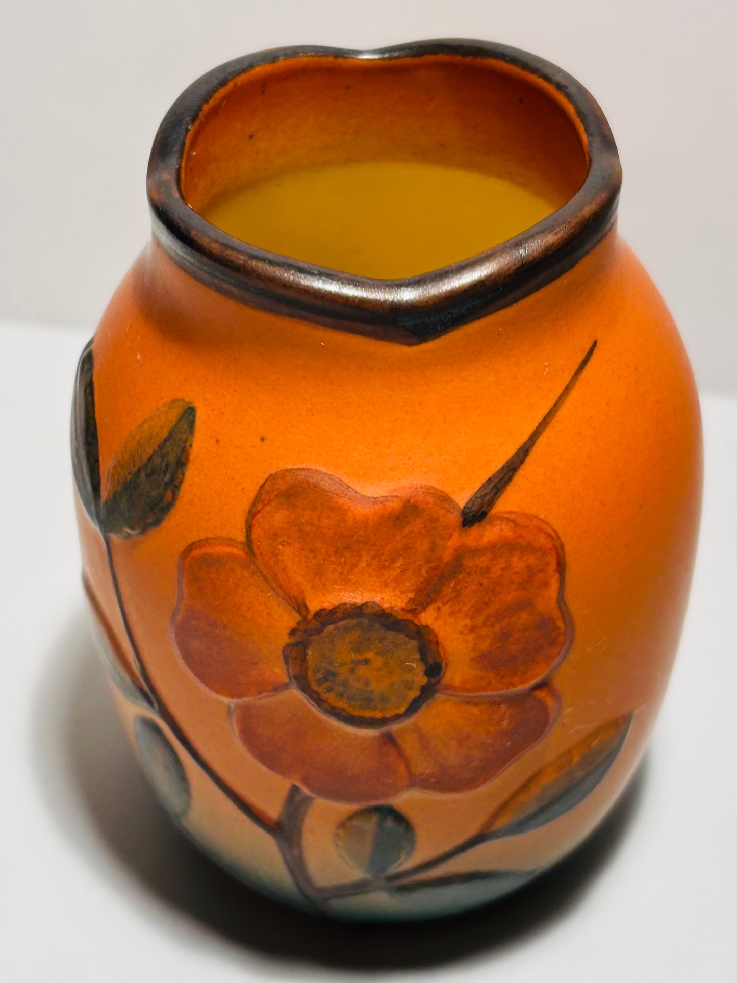 Beautiful handmade and hand-painted ceramic vase from Ipsen's Enke, Denmark 1960s