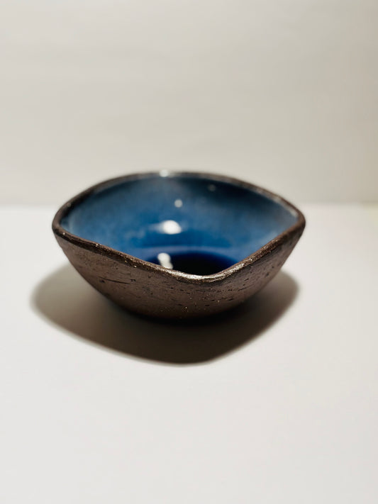 Vintage Scandinavian Blue Ceramic Square Bowl from Michael Andersen & Son