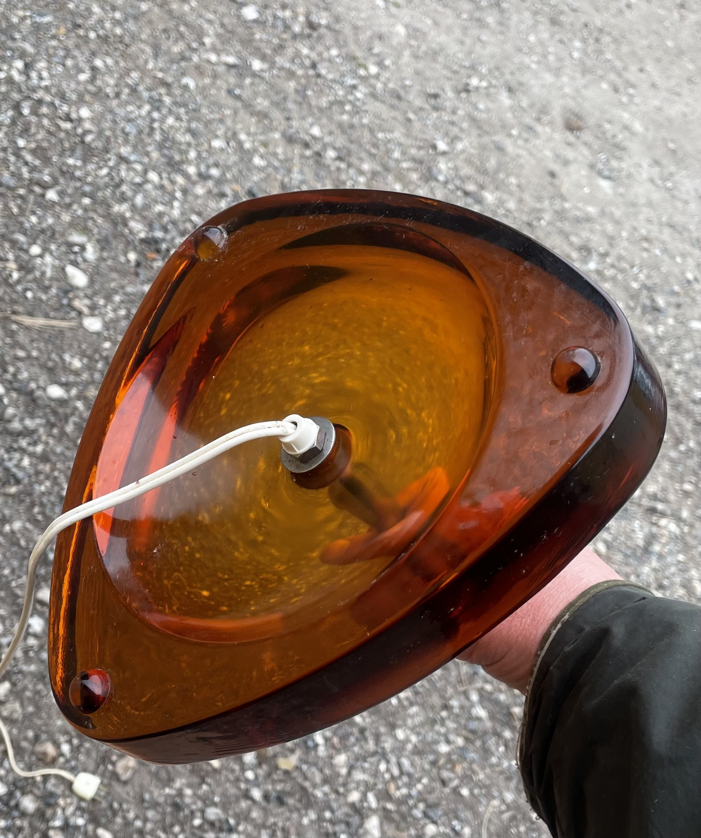 Standerlampe med glas base og forkromet stamme - nr. 200625