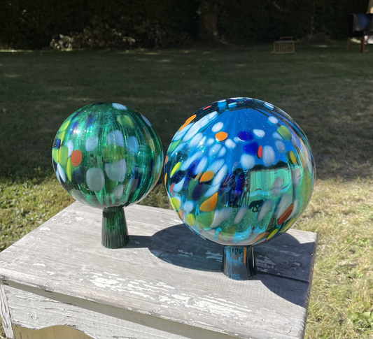 3 stk. smukke glaskugler til haven - nr. 351814243