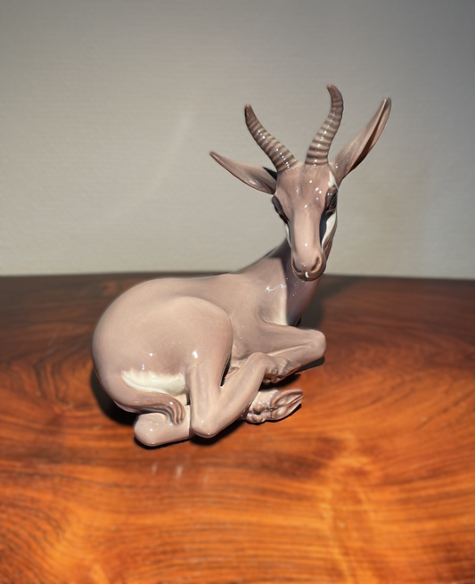 Dahl Jensen porcelæn figur, "liggende antilope" - nr. 456654