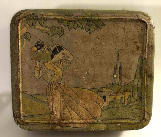 Smuk antik Art Deco tinboks fra 1930erne