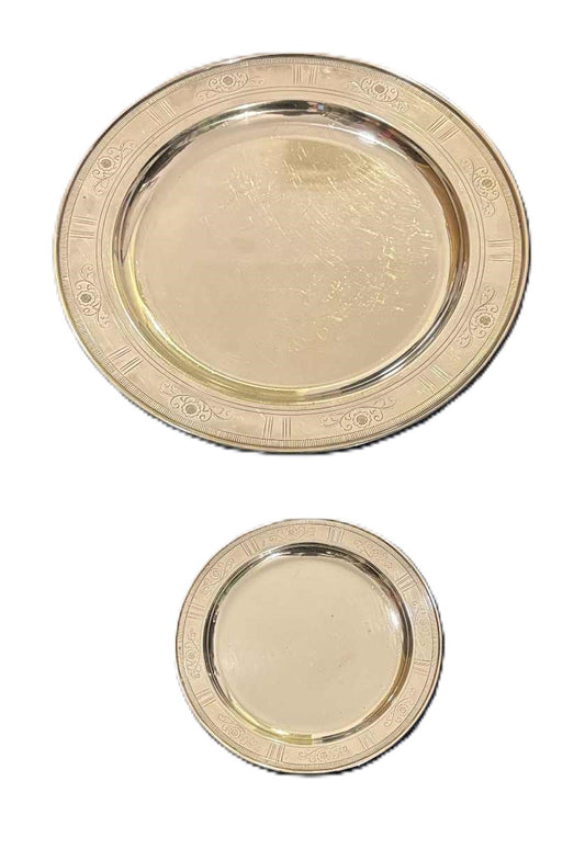 Two 1920s Art Deco Silver Plated Serving Plates by Just Andersen, Denmark