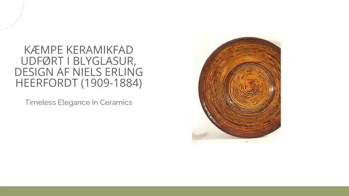 K&aelig;mpe keramikfad udf&oslash;rt i blyglasur, design af Niels Erling Heerfordt (1909-1884) by@Outfy