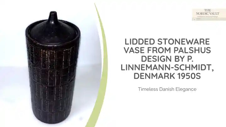 Lidded stoneware vase from Palshus design by P. Linnemann-Schmidt, Denmark 1950s by@Outfy