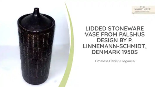 Lidded stoneware vase from Palshus design by P. Linnemann-Schmidt, Denmark 1950s by@Outfy
