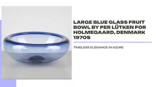 Large Blue Glass Fruit Bowl By Per L&uuml;tken for Holmegaard, Denmark 1970s by@Outfy