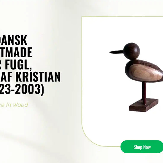 Vintage dansk ArchitectMade tr&aelig;figur fugl, designet af Kristian Vedel (1923-2003) by@Outfy