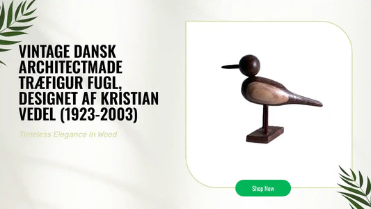 Vintage dansk ArchitectMade tr&aelig;figur fugl, designet af Kristian Vedel (1923-2003) by@Outfy