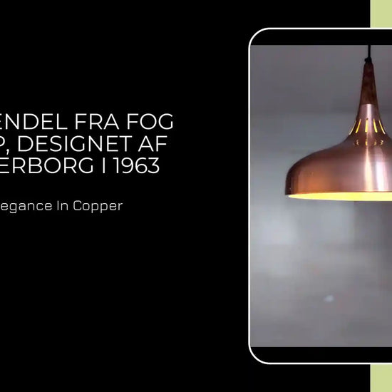 Kobber pendel fra Fog og M&oslash;rup, designet af Jo Hammerborg i 1963 by@Outfy