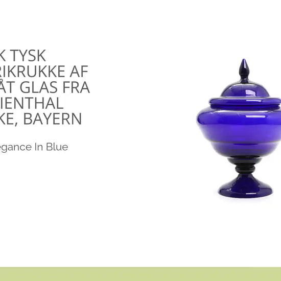 Antik tysk potpourrikrukke af koboltbl&aring;t glas fra Theresienthal Glaswerke, Bayern by@Outfy