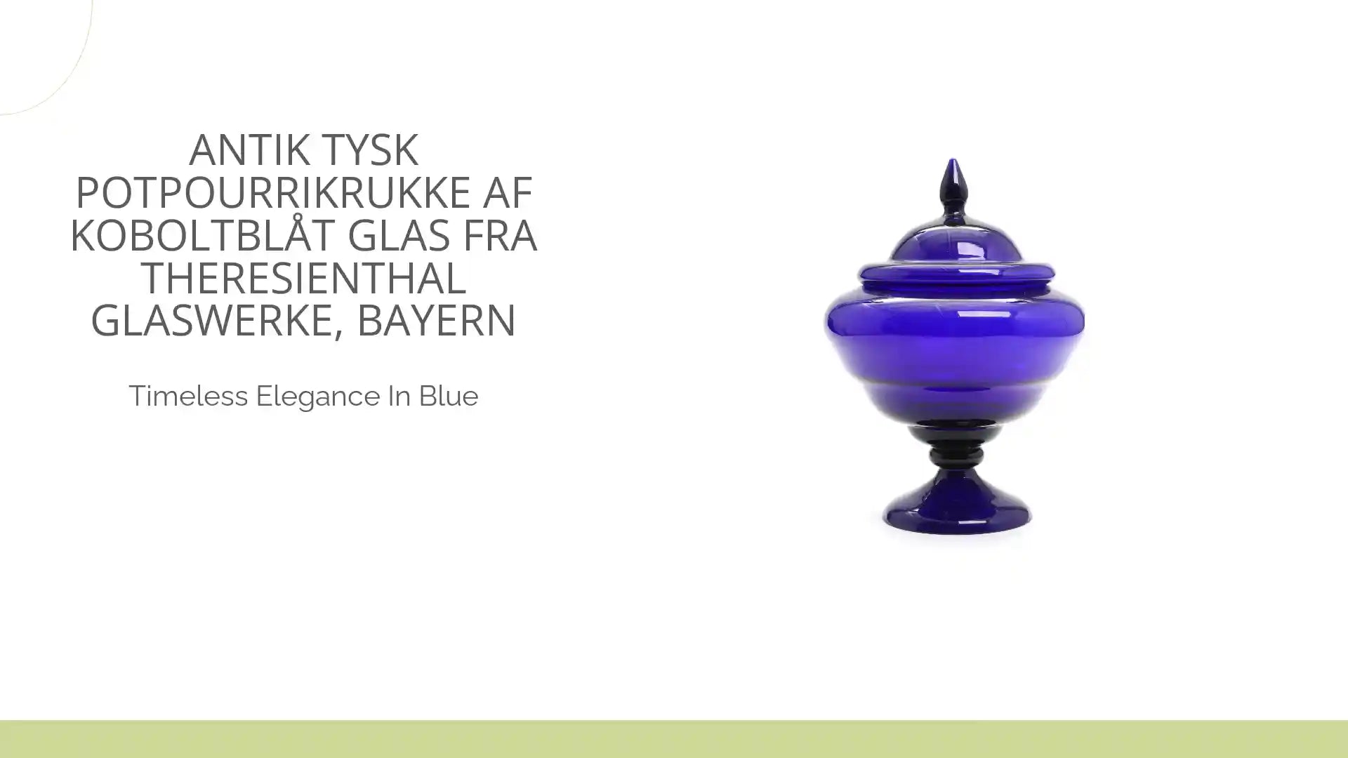 Antik tysk potpourrikrukke af koboltbl&aring;t glas fra Theresienthal Glaswerke, Bayern by@Outfy