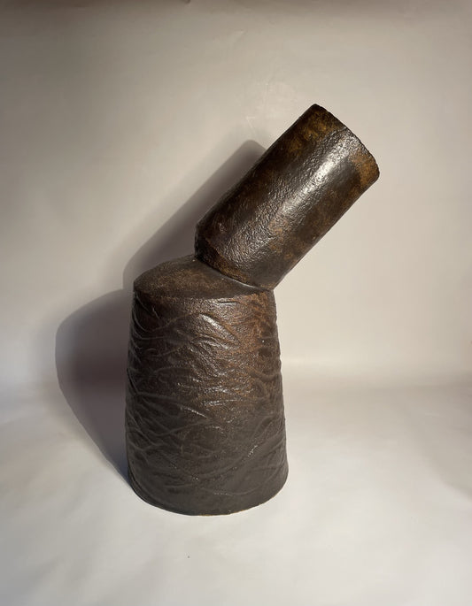 Skulpturel keramik vase / kande – unik og karakterfuld - nf. 4943280